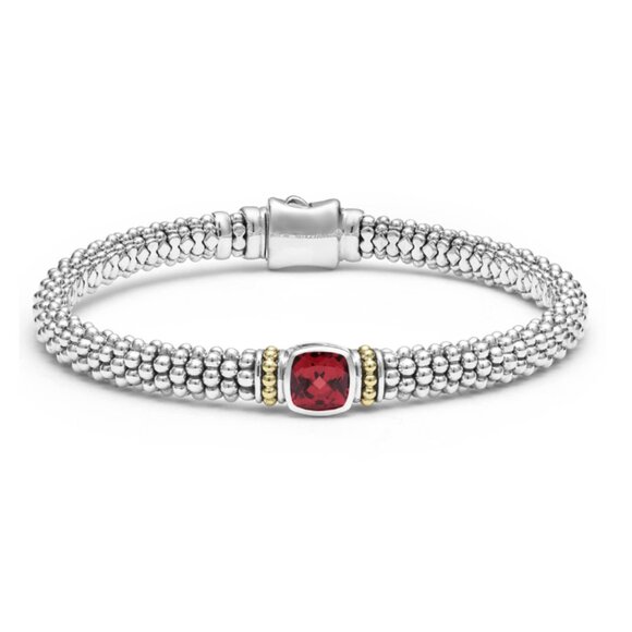 Rhodolite Garnet Caviar Bracelet  from Lagos | 6mm Size 7 - Picture 1 of 10